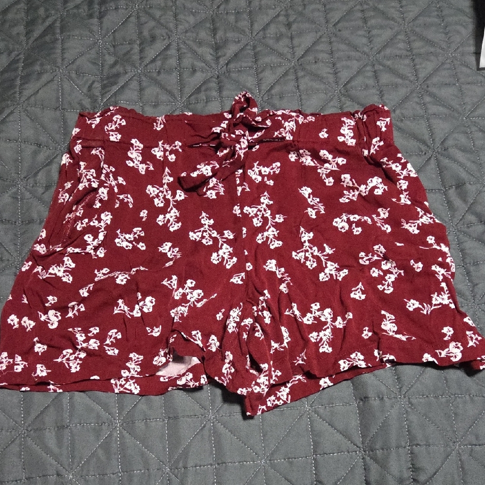 Maurices Burgundy Floral Shorts